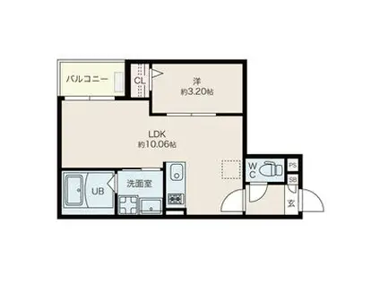 JACK UCHIDABASHIIII(1LDK/1階)の間取り写真