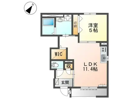 仮西宮市甲子園町アパート工事(1LDK/1階)の間取り写真