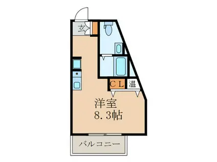 フレアコート新大阪(ワンルーム/7階)の間取り写真