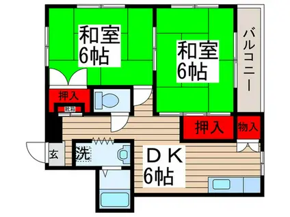 長妻ビル(2DK/1階)の間取り写真