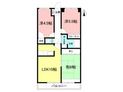 アイリス(3LDK/4階)の間取り写真