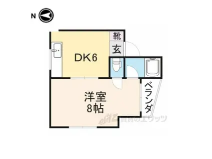 ロイヤル走谷(1DK/2階)の間取り写真