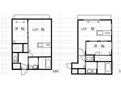三国マンション(1LDK/1階)の間取り写真