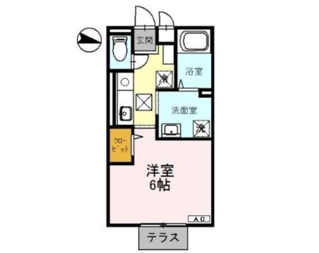 メルベーユ箕面II(ワンルーム/1階)の間取り写真