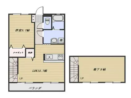 オリーブ・F(2LDK/1階)の間取り写真