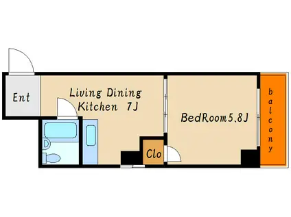 ヒューマンハイツ(ワンルーム/5階)の間取り写真