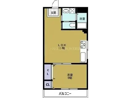 ホワイト・ハイツ(1LDK/5階)の間取り写真