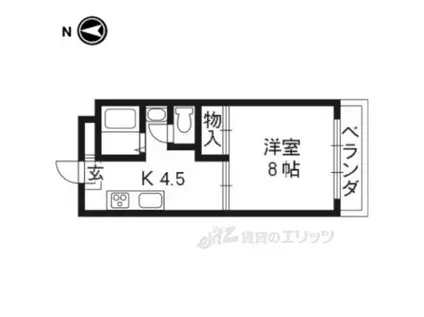 カーサ南野(1K/1階)の間取り写真