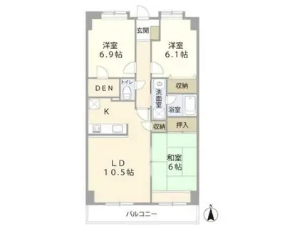 ヌーヴォアージュ(3LDK/1階)の間取り写真