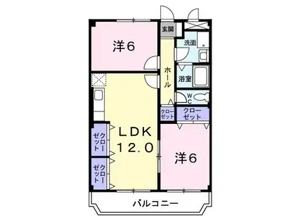 フリーダム武庫の里II(2LDK/2階)の間取り写真