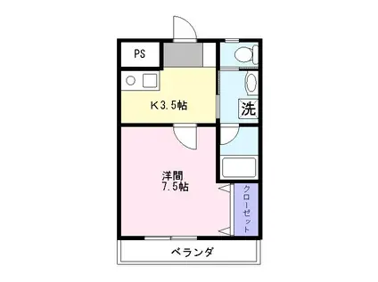 アルデバラン(1K/3階)の間取り写真