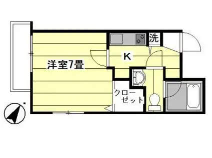 ユナイテッドグロー高田馬場(1K/4階)の間取り写真