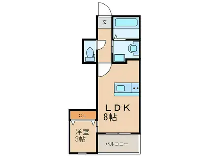 LIFEFIELD警弥郷(1LDK/5階)の間取り写真