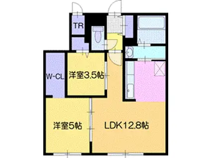本通16丁目北(2LDK/2階)の間取り写真