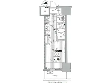 メイクス城西レジデンス(1K/5階)の間取り写真
