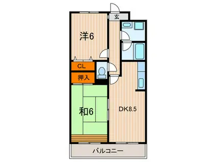 パストラル松本(2DK/2階)の間取り写真