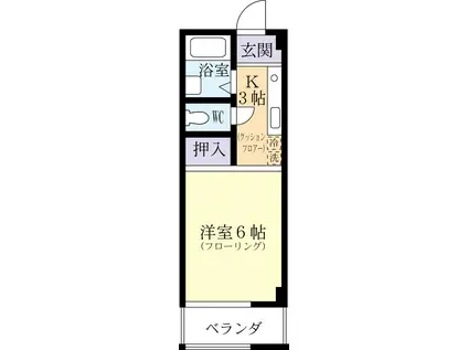 シャンテ筑波(1K/1階)の間取り写真