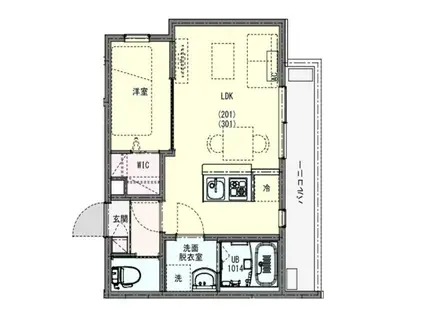 KLEIS高砂(1LDK/2階)の間取り写真