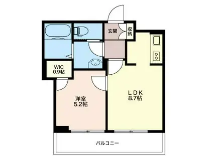 LES SAISONS NOGATA(1LDK/3階)の間取り写真