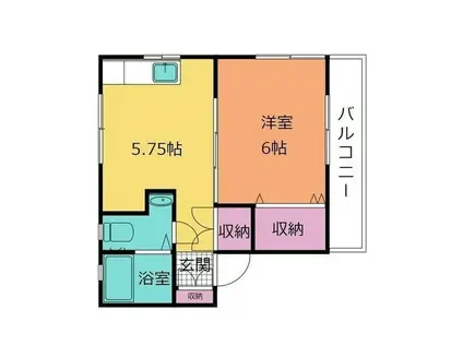 PONO HALE(1DK/1階)の間取り写真