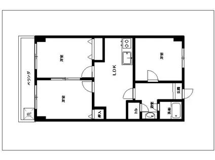 フジパレス(3DK/6階)の間取り写真
