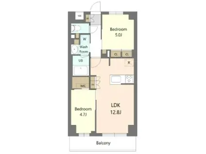 S-RESIDENCE東浦和AGUA(2LDK/2階)の間取り写真