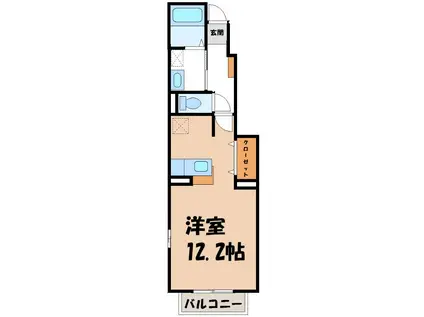 コーズィーコートR・SI(ワンルーム/1階)の間取り写真