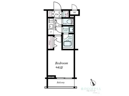 コンシェリア品川 THE RESIDENCE(1K/2階)の間取り写真