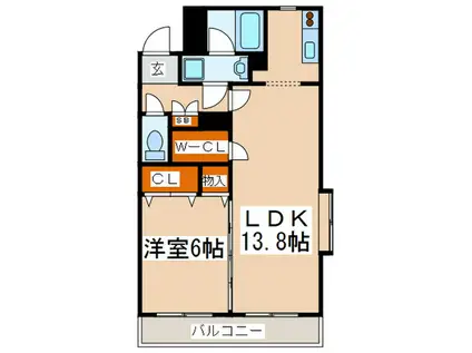 エトワールガーデン(1LDK/2階)の間取り写真