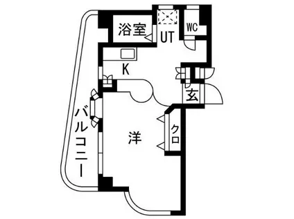 ドムール九条(ワンルーム/9階)の間取り写真