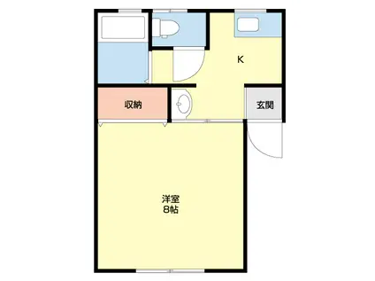 セピアハイツB(1K/2階)の間取り写真