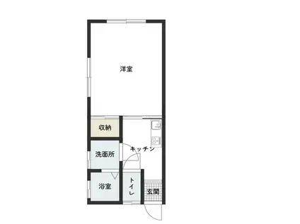 見立山ハイツ2(1K/1階)の間取り写真