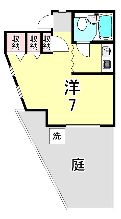 楠谷町アパート(ワンルーム/1階)の間取り写真