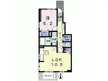 ヴィラパーチェ(1LDK/1階)の間取り写真