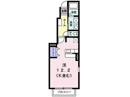 メゾンヌーベル(ワンルーム/1階)の間取り写真