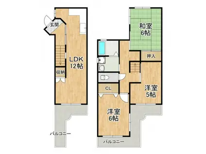 千代田第二4号棟(3LDK/4階)の間取り写真