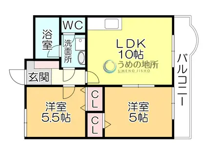 ST・MARIAGARDENHILLS(2LDK/2階)の間取り写真