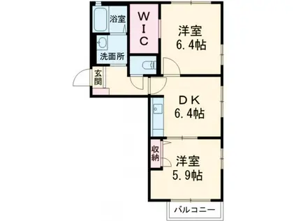 シャーメゾン大日B棟(2DK/1階)の間取り写真