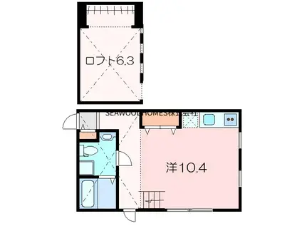 COMODO海の公園(ワンルーム/1階)の間取り写真