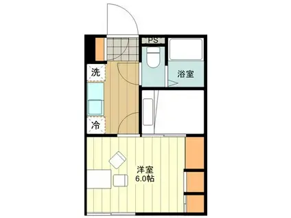 レオパレス谷保第三公園(1K/2階)の間取り写真