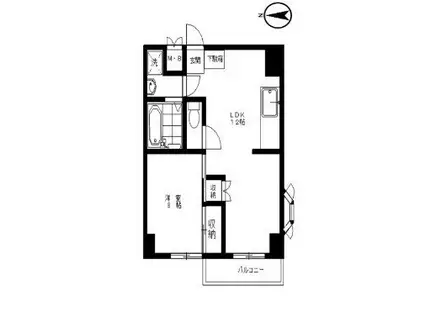 保戸田マンション(1LDK/4階)の間取り写真