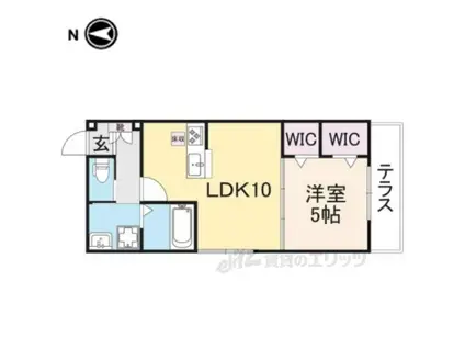 ヘーベルメゾン鳥山(1LDK/1階)の間取り写真