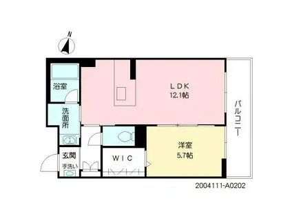 フルール・ド・ヒサノ(1LDK/2階)の間取り写真