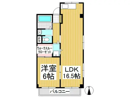 SAIN・K(1LDK/1階)の間取り写真
