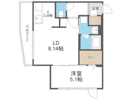 SOTINE手稲(1LDK/2階)の間取り写真