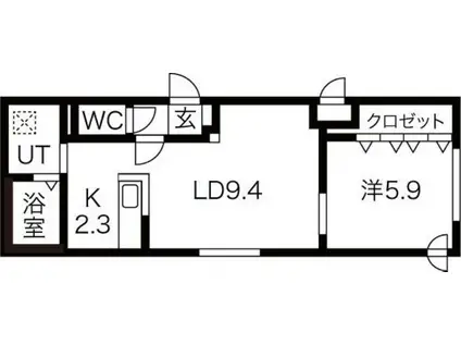 アーポルテ(1LDK/4階)の間取り写真