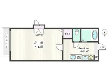 シャトレー大塚(1K/2階)の間取り写真