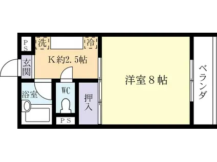 高野マンション(1K/1階)の間取り写真