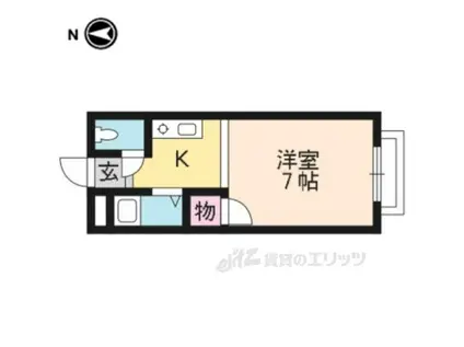 シャトープラティークⅠ(1K/2階)の間取り写真