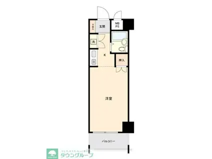 キャッスルマンション熊谷(ワンルーム/5階)の間取り写真